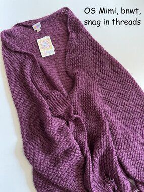 One Size Lularoe Mimi shawl or wrap, plum